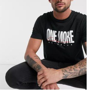New Look one more large text t-shirt in black